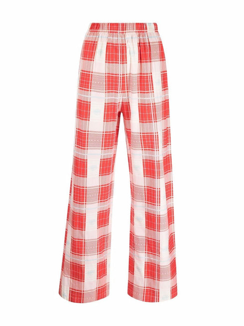 Pigiama Donna con logo patch check Bianco rosso CHIARA FERRAGNI- Francavilla Moda